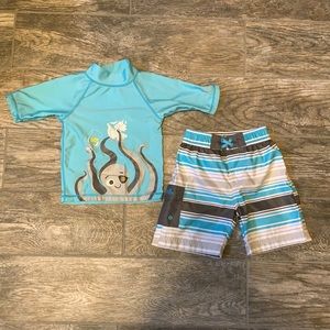 UVSkins, Swimsuit, 3T Toddler Boys, Trunks, Swim Shirt, Swim Hat